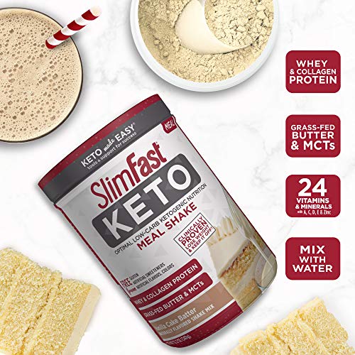 Slimfast Keto Meal Replacement Shake Powder - Vanilla Cake Batte