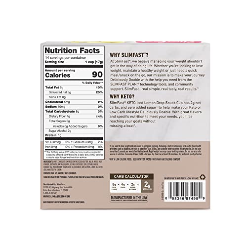 SlimFast Low Carb Snacks, Keto Friendly for Weight Loss with 0g ...