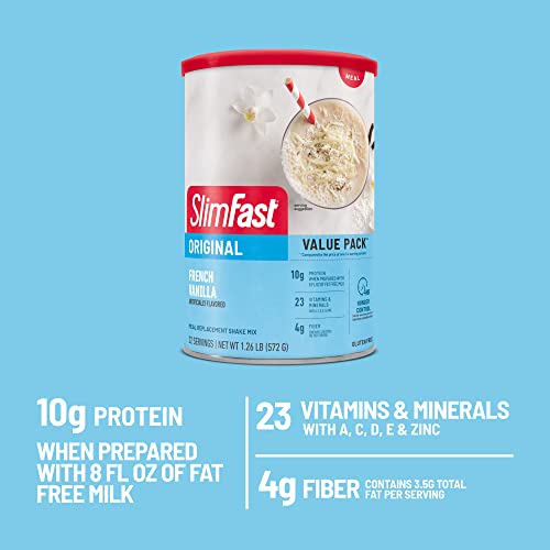 SlimFast Meal Replacement Powder, Original French Vanilla, Weigh...