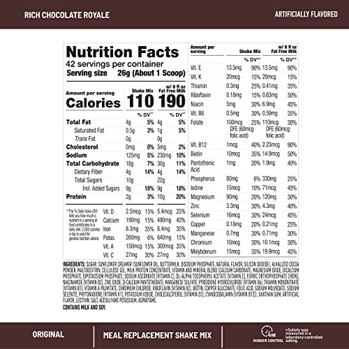 SlimFast Meal Replacement Powder, Original Rich Chocolate Royale...
