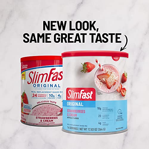 SlimFast Meal Replacement Powder, Original Strawberries & Cream,...