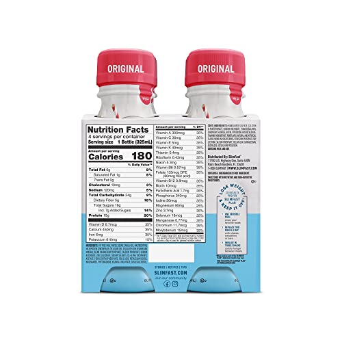 SlimFast Meal Replacement Shake, Original French Vanilla, 10g of...