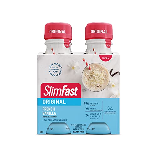 SlimFast Meal Replacement Shake, Original French Vanilla, 10g of...