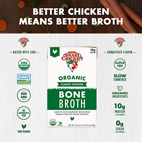 Smart Chicken Organic Chicken Broth Classic, 16.9 Ounce Pack O