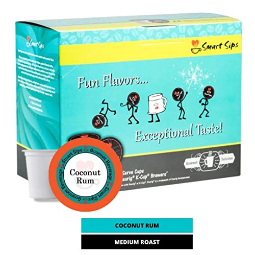 Smart Sips Coffee, Coconut Rum Gourmet Flavored Coffee, 24 Count
