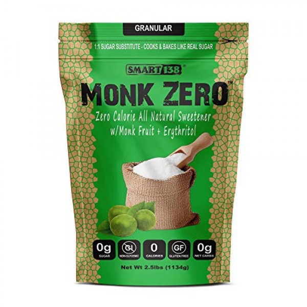 Monk Zero - Monk Fruit Sweetener, Non-Glycemic, Keto Approved, Z...