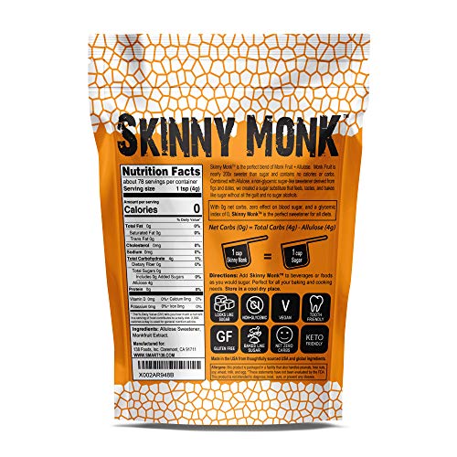 Skinny Monk - Monkfruit Sweetener, Keto Friendly, Zero Net Carbs