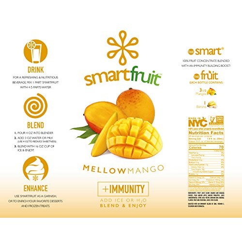 Smartfruit Mellow Mango + Immunity, 100% Real Fruit Purée, Non-G