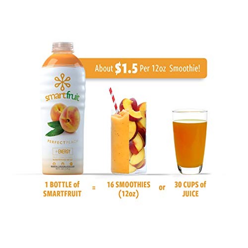Smartfruit Perfect Peach + Energy, 100% Real Fruit Purée, Non-Gm