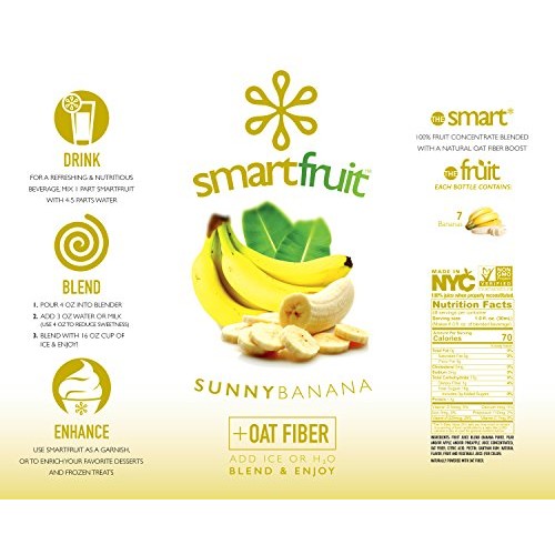Smartfruit Sunny Banana, 100% Real Fruit Smoothie Mix, No Added