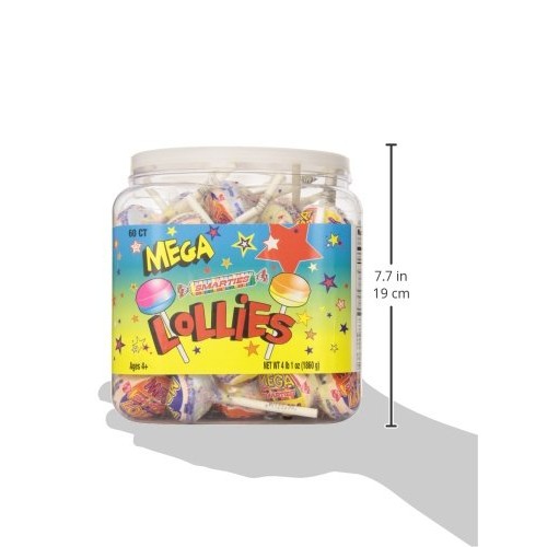 Mega Smarties Lollies, Mega, 60 Count 4 Lbs 1 Oz.