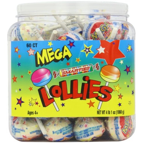 Mega Smarties Lollies, Mega, 60 Count 4 Lbs 1 Oz.