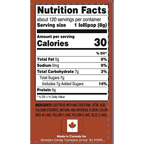 Ce De Candy Inc Smarties Pops 120 Piece Jar