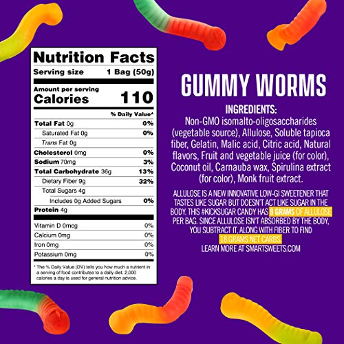 New Smartsweets Gummy Worms, Candy With Low Sugar 4G, Low Calo