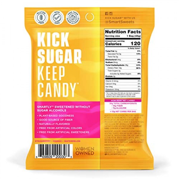 SmartSweets Sweet Chews, Candy With Low Sugar 3g, Low Calorie, P...