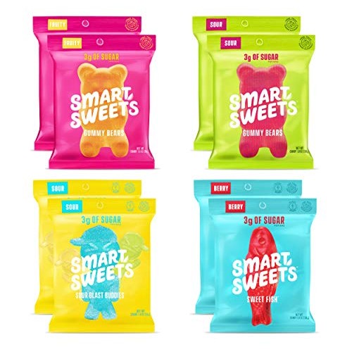 Smartsweets Variety Pack 1.8 Oz Bags Box Of 8 Candy With Low-S