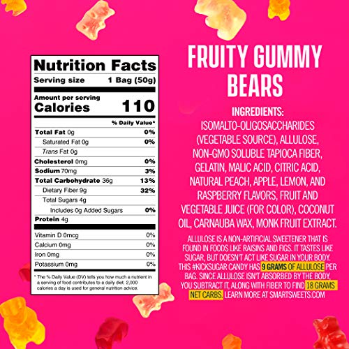 Smartsweets Fruity Gummy Bears, Candy With Low Sugar 4G, Low C