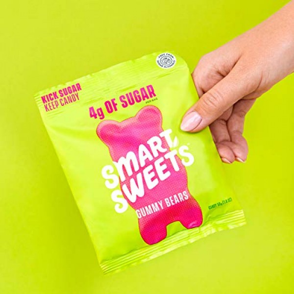 Smartsweets Gummy Bears Sour 1.8 Ounce, Candy With Low-Sugar 3G