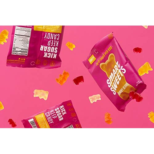 Smartsweets Low Sugar Gummy Bears Candy Fruity 1.8 Oz Bags Box