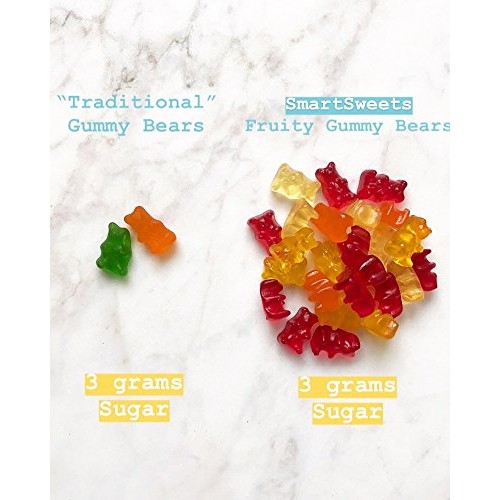 Smartsweets Low Sugar Gummy Bears Candy Fruity 1.8 Oz Bags Box