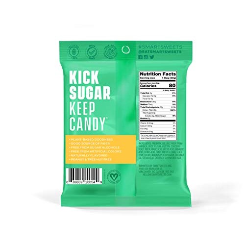 Smartsweets Peach Rings, 1.8 Oz Bags Box Of 12, Candy With Low