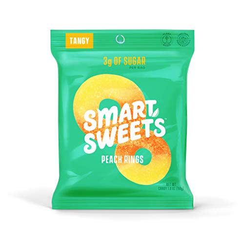 Smartsweets Peach Rings, 1.8 Oz Bags Box Of 12, Candy With Low