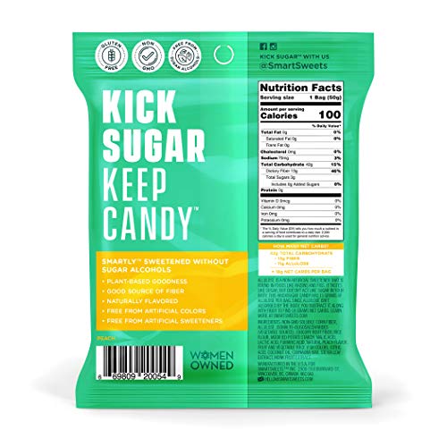 Smartsweets Peach Rings, Candy With Low Sugar 3G, Low Calorie,