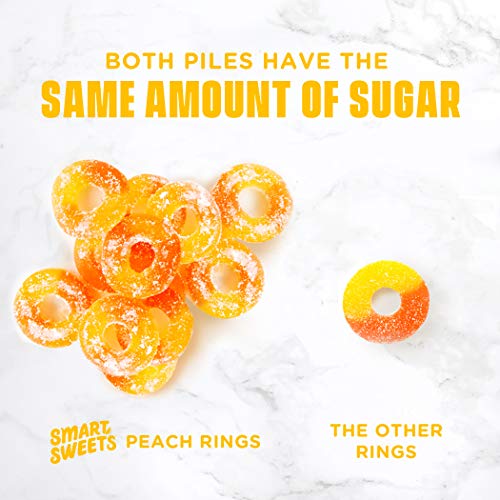 Smartsweets Peach Rings, Candy With Low Sugar 3G, Low Calorie,