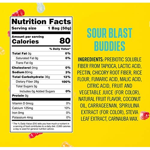 Smartsweets Sour Blast Buddies 1.8 Ounce Pack Of 12, Candy Wit