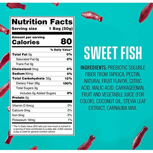 Smartsweets Sweet Fish 1.8 Oz Bags Box Of 6, Candy With Low-Su