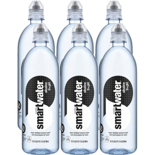 smartwater Alkaline 9+ph Water Bottle with Sports Cap, 700ml - 2...
