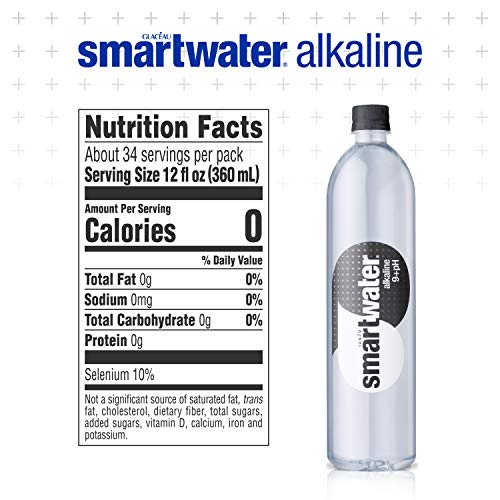 Smartwater Alkaline Water 9+Ph, Vapor Distilled Premium Water, 3