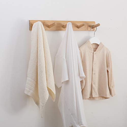 Wall Mounted Coat Rack,Pure Bamboo Modern Hat Rack Towel/Bag/Key