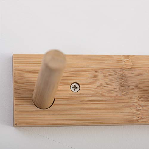 Wall Mounted Coat Rack,Pure Bamboo Modern Hat Rack Towel/Bag/Key