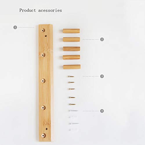Wall Mounted Coat Rack,Pure Bamboo Modern Hat Rack Towel/Bag/Key