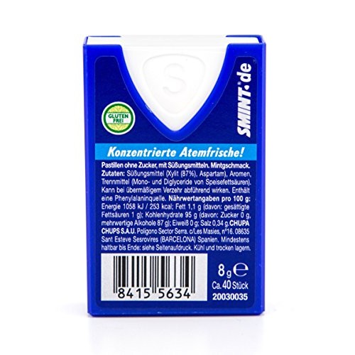 Smint Dental Mint Flavour Sugar Free With Xylitol 8G. 12 Matche