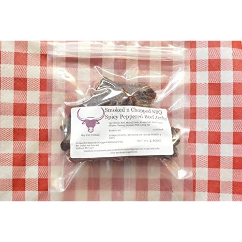 Halal Beef Jerky By Smoked N Chopped - Spicy Peppered Flavor 4 O