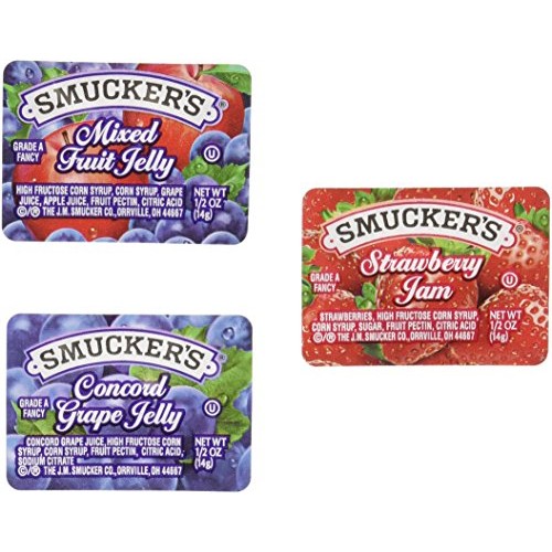 Smuckers Jelly Jam Assortment #4 Grape, Strawberry, Mixed Fruit