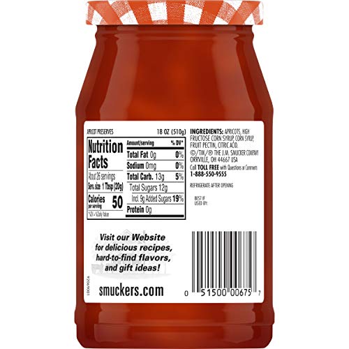 Smuckers Apricot Preserves, 18 Ounces Pack Of 6