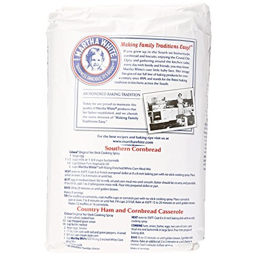 Smuckers Martha White Corn Meal Mix, Self-Rising, Enriched, Whit...