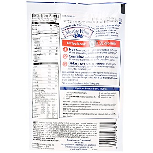 Smuckers Martha White Muffin Mix, Blueberry, 7 Oz