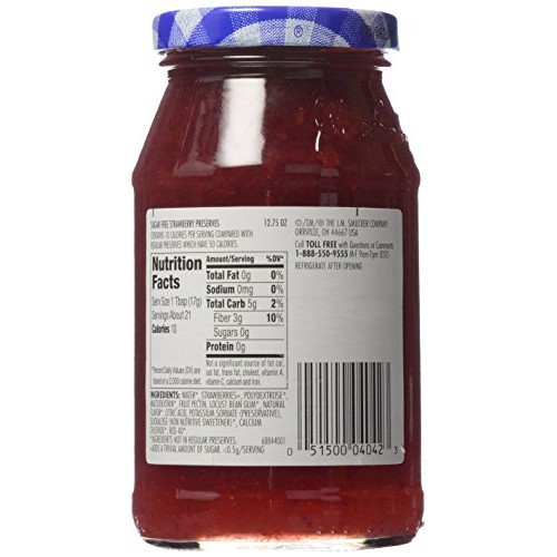 Smuckers Preserves, Sugar Free Strawberry, 12.75 Oz
