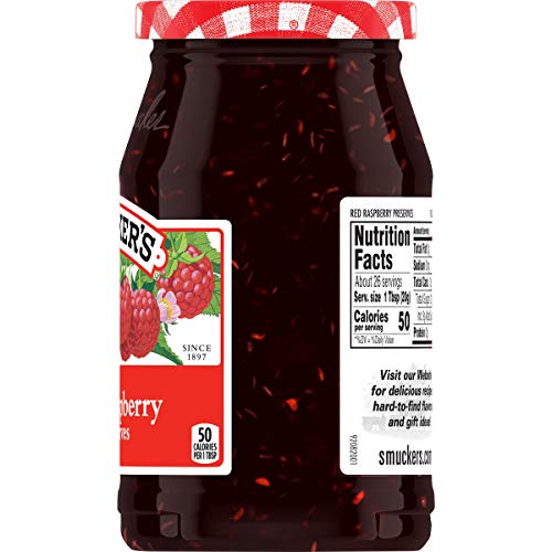 Smuckers Red Raspberry Preserves, 18-Ounce Pack Of 4