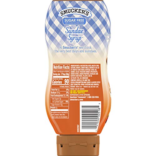 Smuckers Sundae Syrup Sugar Free Caramel Flavored Syrup, 19.25O