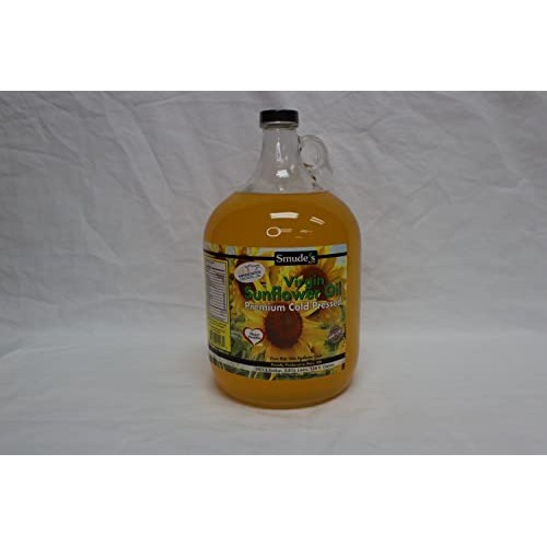 Smude Sunflower Oil 1 Gallon Glass [Cold Pressed, All Natural, N