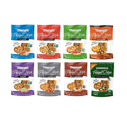 Snack Factory Deli Style Crunchy Pretzel Cracker Crisps, 8 Flavo