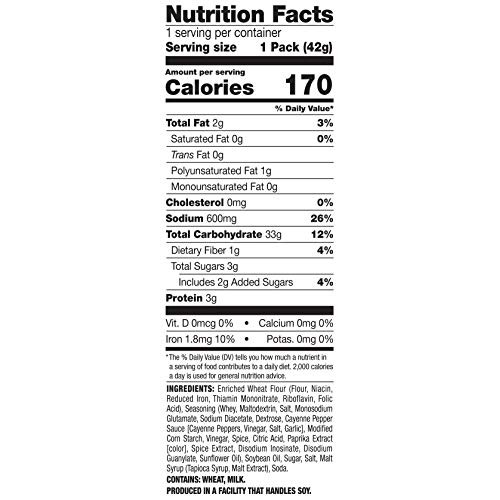 Snack Factory Pretzel Crisps, Buffalo Wing, 1.5 Ounce Pack Of 24