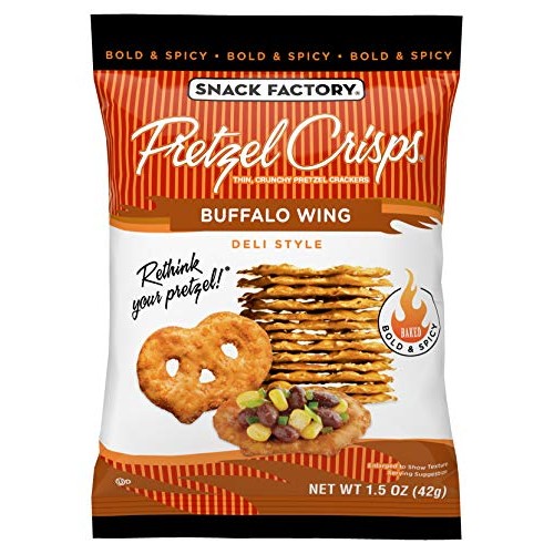 Snack Factory Pretzel Crisps, Buffalo Wing, 1.5 Ounce Pack Of 24