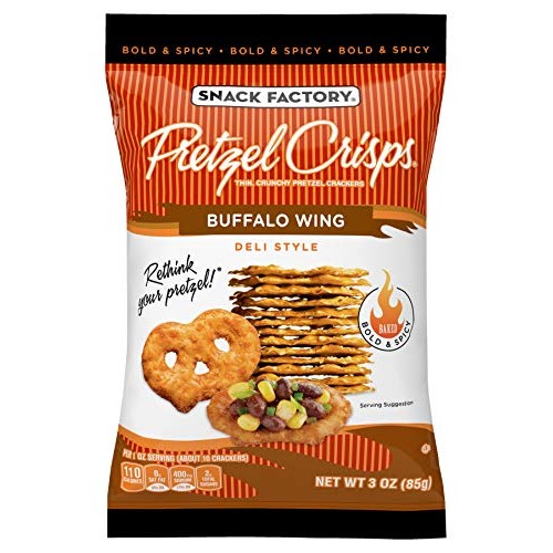 Snack Factory Pretzel Crisps Buffalo Wing On-The-Go Bag, 3 Ounce
