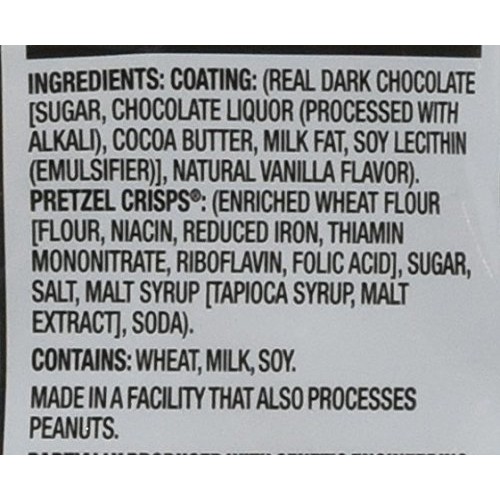 Snack Factory Pretzel Crisps Dark Chocolate Covered Pretzels, La